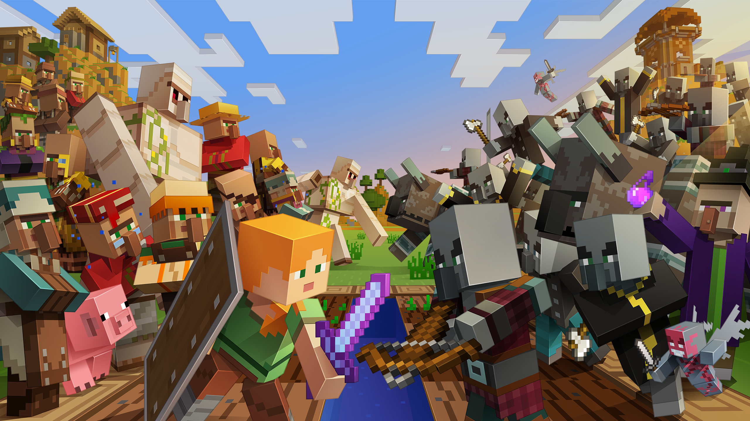 Minecraft village battle
